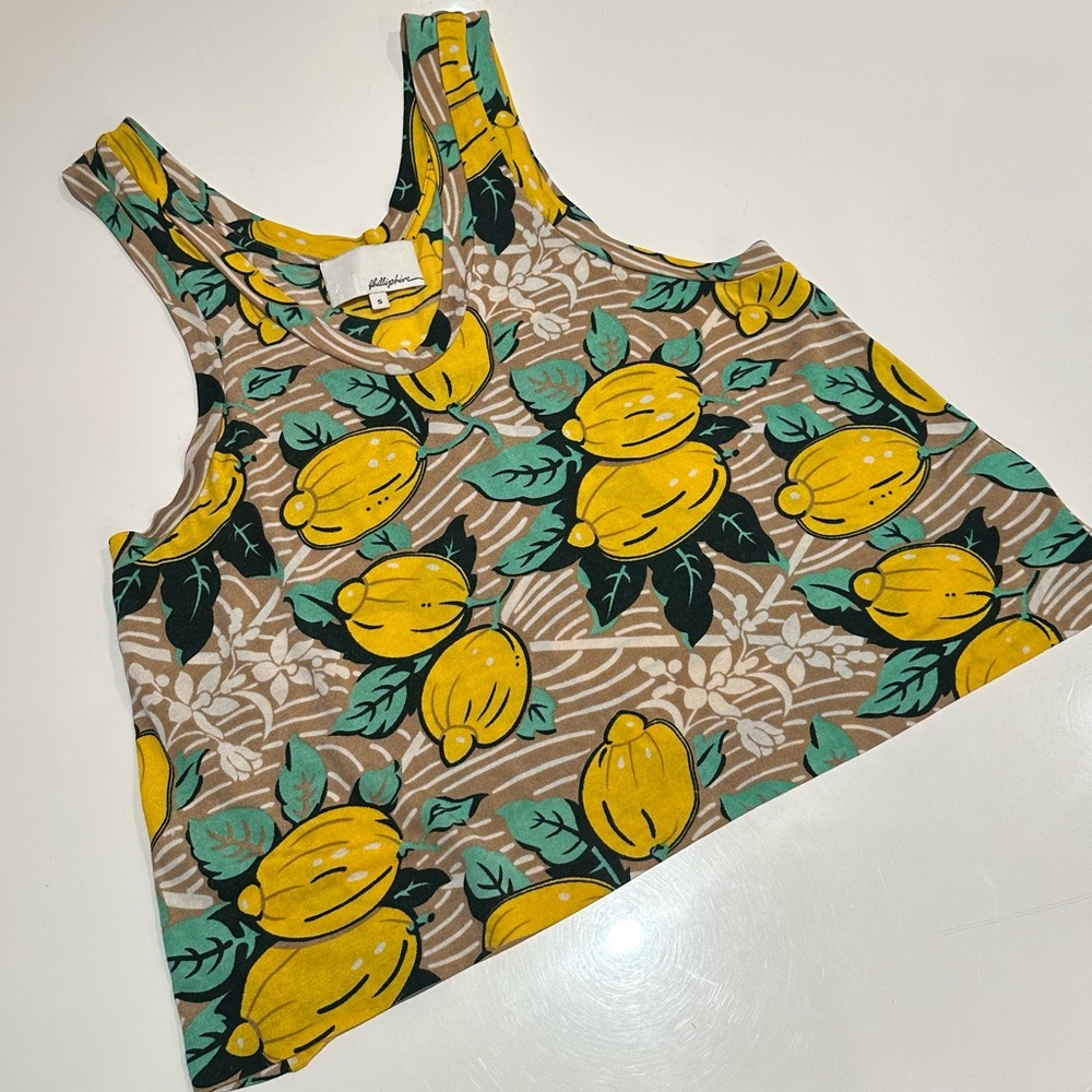 Vintage 3.1 Phillip Lim Lemon Print Cropped Tank / Women’s S